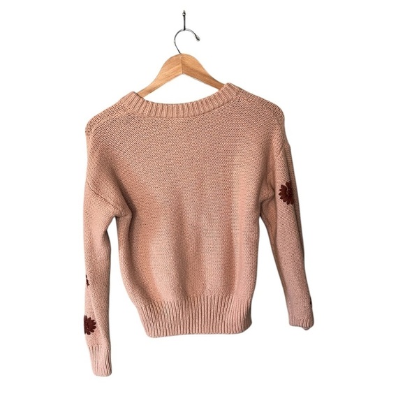 Madewell Flower Embroidered Pullover Sweater Dusty Blush - Picture 5 of 14